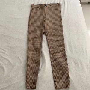Zara high waisted plaid leggings in Medium